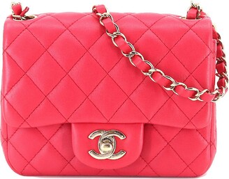 Pre-owned Chanel 2006 Mini Square Classic Flap Shoulder Bag In Pink