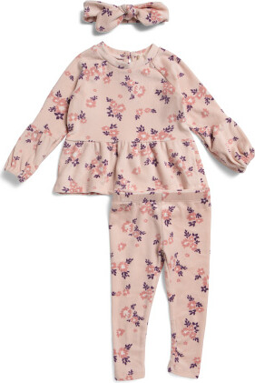 TJMAXX Infant Girls Velour Balloon Sleeve Top And Leggings Set, Spandex/Polyester