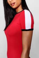 Thumbnail for your product : boohoo Stripe Contrast Slim Fit T Shirt Dress