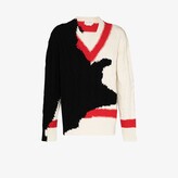 Thumbnail for your product : Alexander McQueen V-Neck Intarsia Knit Sweater