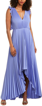 accordion pleated maxi dress