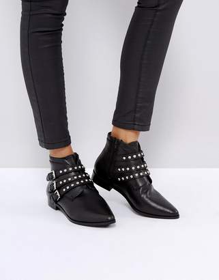 asos asher leather studded ankle boots