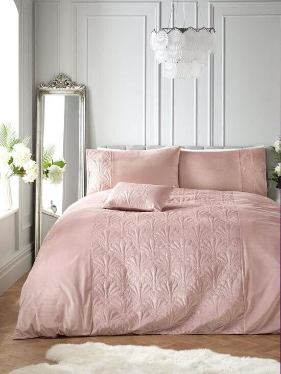 Shell Quilted Velvet Blush Pink Duvet Cover Set ShopStyle