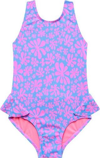 Beach Lingo Girls' Flower Power One Piece Swimsuit 4/5 Multi