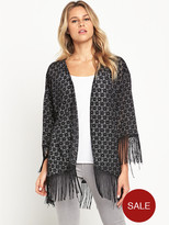 Thumbnail for your product : Love Label Fringe Burn Out Kimono