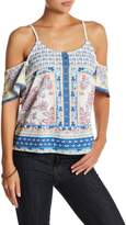 Thumbnail for your product : Flying Tomato Cold Shoulder Border Blouse