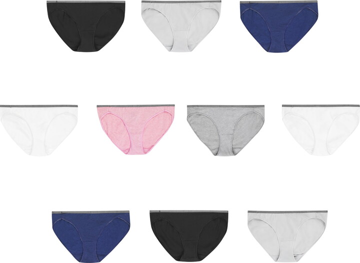 Hanes Womens Bikini 10-Pack Underwear Panties Breathable Cotton Stretch No Lines