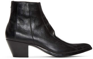 Saint Laurent Black Finn Boots