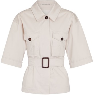 S Max Mara Rea belted cotton jacket - ShopStyle