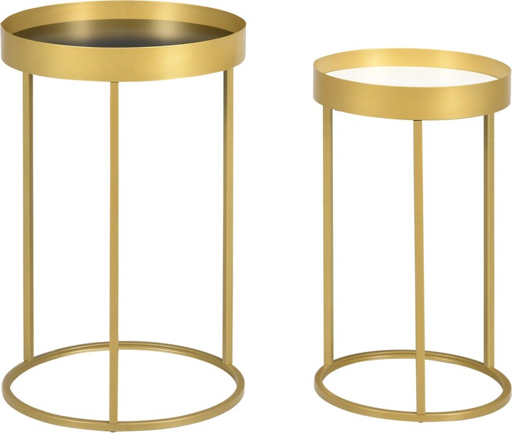Nesting Coffee Tables Set of 2 Modern Gold End Tables ShopStyle