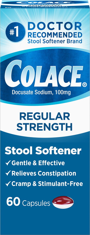 Colace Regular Strength Constipation Relief, Capsules, 100mg, 60 Count