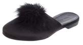 Thumbnail for your product : Jenni Kayne Satin Feather-Accented Mules