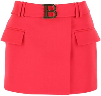 Balmain B Buckle Low-Rise Mini Skirt
