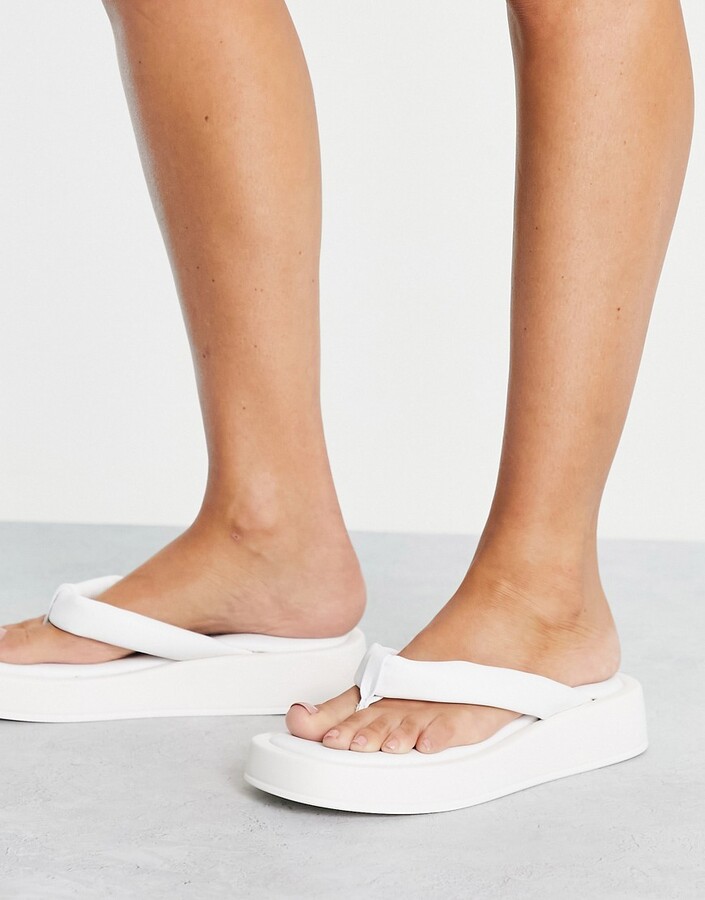 Kaltur flip flip sandals in white PU WHITE ShopStyle