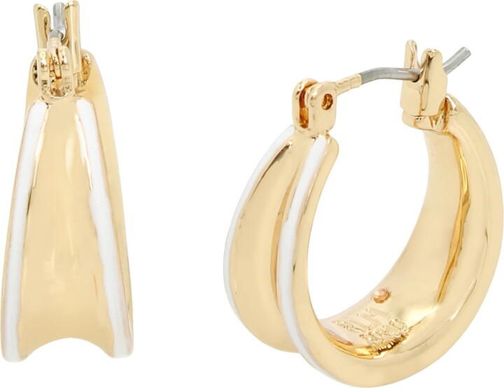 Robert Lee Morris Womens Molten Patina Curved Huggie Earrings