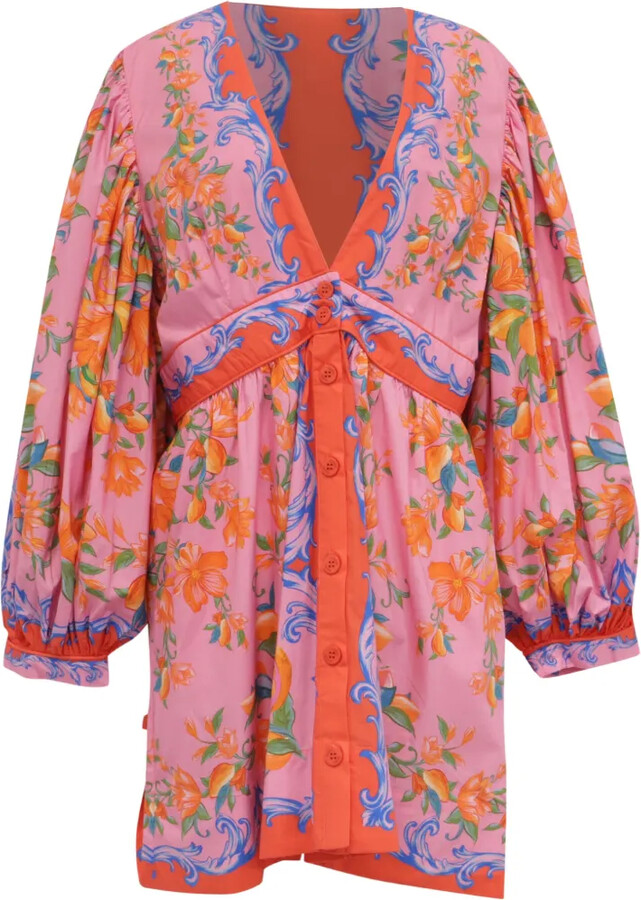 Floral-Print Long-Sleeve Dress