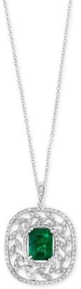 Effy Final Call by EFFYandreg; Emerald (1-3/8 ct. t.w.) and Diamond (1/2 ct. t.w.) Pendant Necklace in 14k White Gold