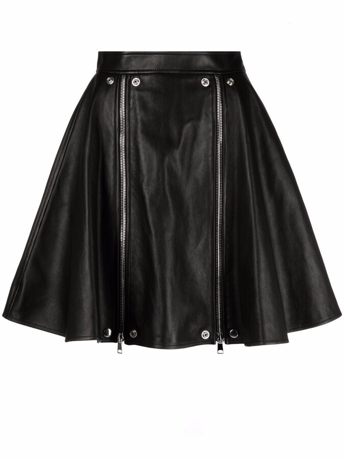 Leather Zip Skirt | Shop the world's largest collection of fashion 