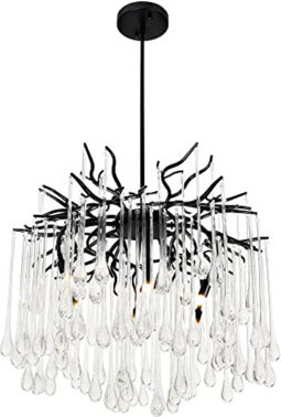 House of Hampton Cylvia 6 - Light Sputnik Modern Linear Chandelier with Crystal Accents