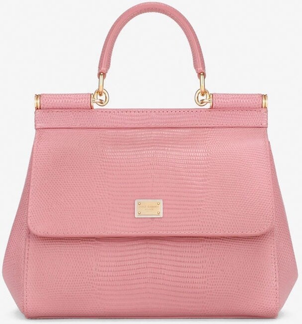 PINK DOLCE & GABBANA SMALL SICILY BAG IN DAUPHINE LEATHER