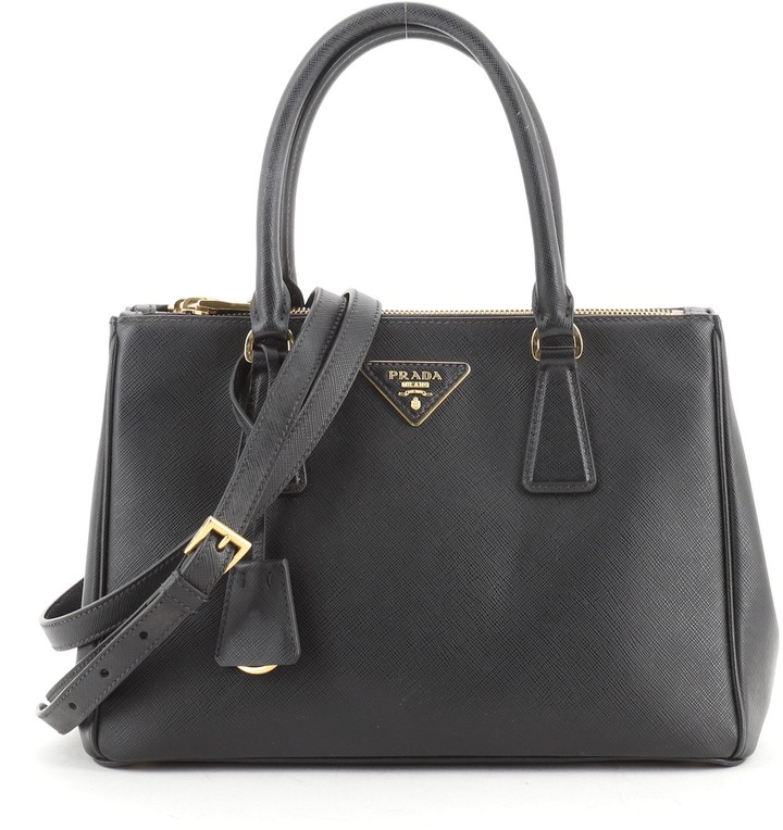 prada saffiano double zip tote