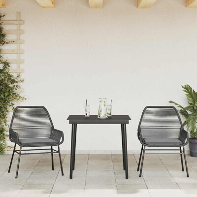 Bayou Breeze Patio Dining Set With Cushions Poly Rattan Glass