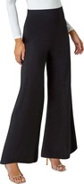 Thumbnail for your product : Roman Originals Wide Leg Trousers for Women UK Ladies Palazzo Pants Evening Jersey Elasticated High Waist Smart Flared Culotte Office Work Going Out Loose Crepe Bottoms - Red - Size 22