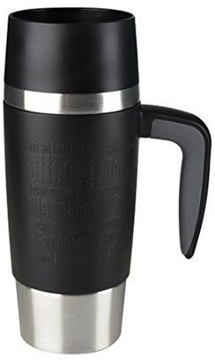 Emsa 514096 Travel Mug Handle insulated drinking cup with Quick Press closure, 360 ml, black