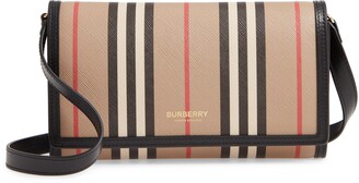 Burberry Icon Stripe E-Canvas Wallet with Detachable Strap - ShopStyle