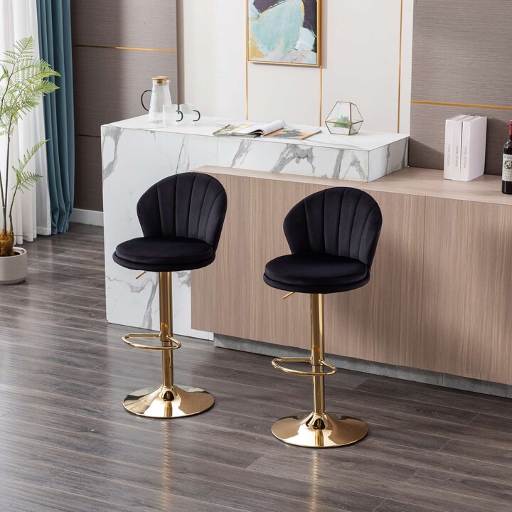 BEYONDHOME INC Bar Stools,with Chrome Footrest and Base Swivel Height ...