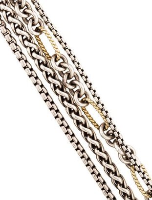 David Yurman Two-Tone Four Row Assorted Chain Bracelet