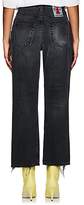 Thumbnail for your product : ADAPTATION Women's Distressed Straight Crop Jeans - Black
