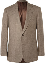 Thumbnail for your product : Gieves & Hawkes Brown Slim-Fit Silk, Linen and Wool-Blend Blazer