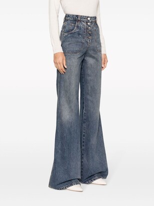 デニム・ジーパン Etro Wide Leg Black Jeans With Floral Embroidery Buy Black Embroidered Wide Leg 100% Cotton Jeans from Next