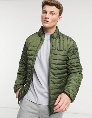 ONLY & SONS quilted jacket in khaki - ShopStyle Outerwear