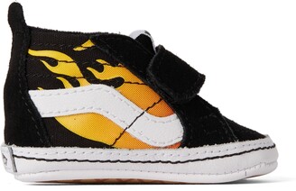Vans Baby Black & Yellow Hot Flame Sk8-Hi Crib Sneakers