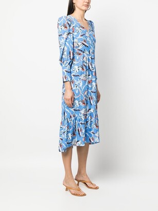 Diane von Furstenberg Floral-Print Midi-Dress