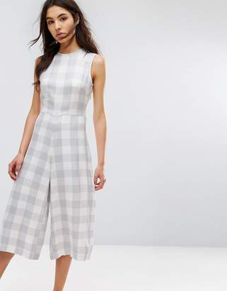 NATIVE YOUTH Relaxed Jumpsuit With Tie Waist In Large Gingham