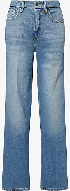 Good American Womens Indigo1142 Good Skate Wide-Leg Denim Jeans 16