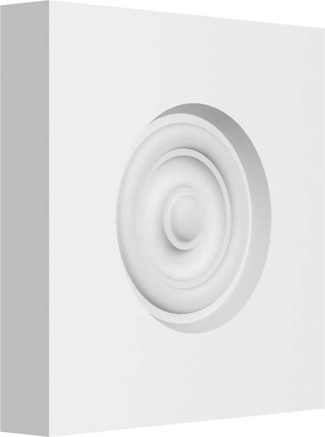 Ekena Millwork 6 in. W x 6 in. H x 1 in. P Standard Sedgwick Bullseye Rosette with Square Edge