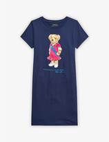 Thumbnail for your product : Ralph Lauren Polo Bear-print cotton-jersey dress 2-14 years