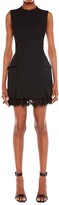 Thumbnail for your product : Alexander McQueen Slit Lace Crepe Mini Dress