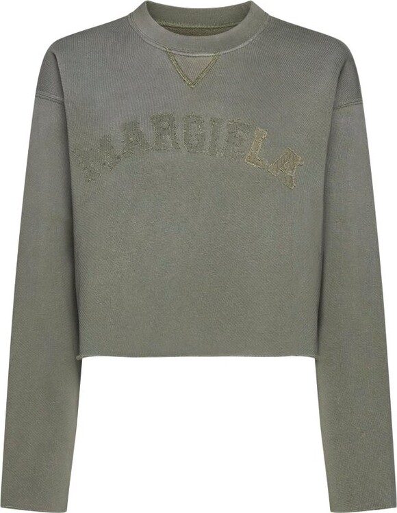 Maison Margiela Logo Patch Cropped Sweatshirt