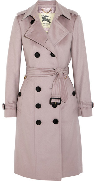 Burberry Brushed-cashmere Trench Coat - Blush - ShopStyle