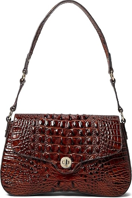 Brahmin Nerida sugar plum Melbourne Shoulder Women's Handbags Pecan, Leather/Polyester