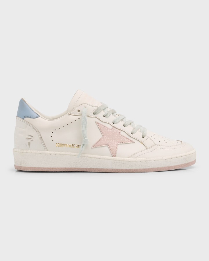 Golden Goose Ballstar Mixed Leather Low-Top Sneakers