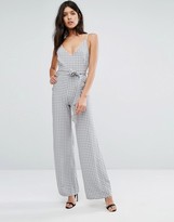 Thumbnail for your product : Oh My Love V Front Wide Leg Jumpsuit With Belt