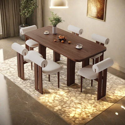 Graceful Nests Furnishings French style all solid wood dining table and chair