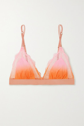 LOVE Stories Ombre Lace-trimmed Satin Soft-cup Triangle Bra