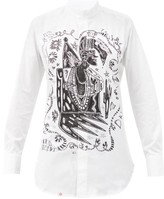 Thumbnail for your product : Charles Jeffrey Loverboy Dander-print Cotton-poplin Shirt - White